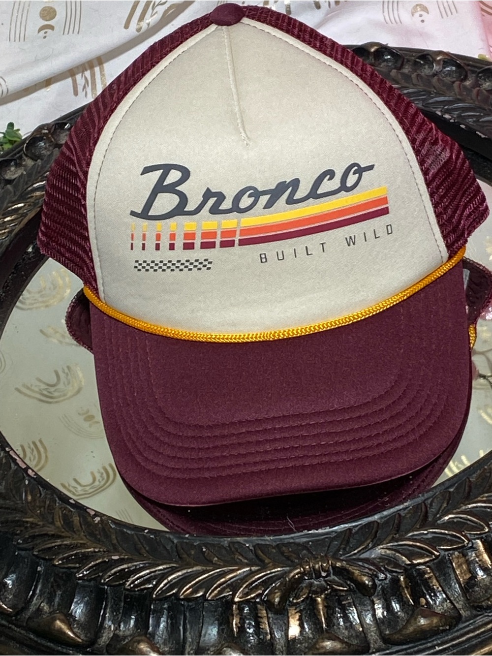 Bronco Built Wild Maroon & White Trucker Hat - Picture 2 of 6